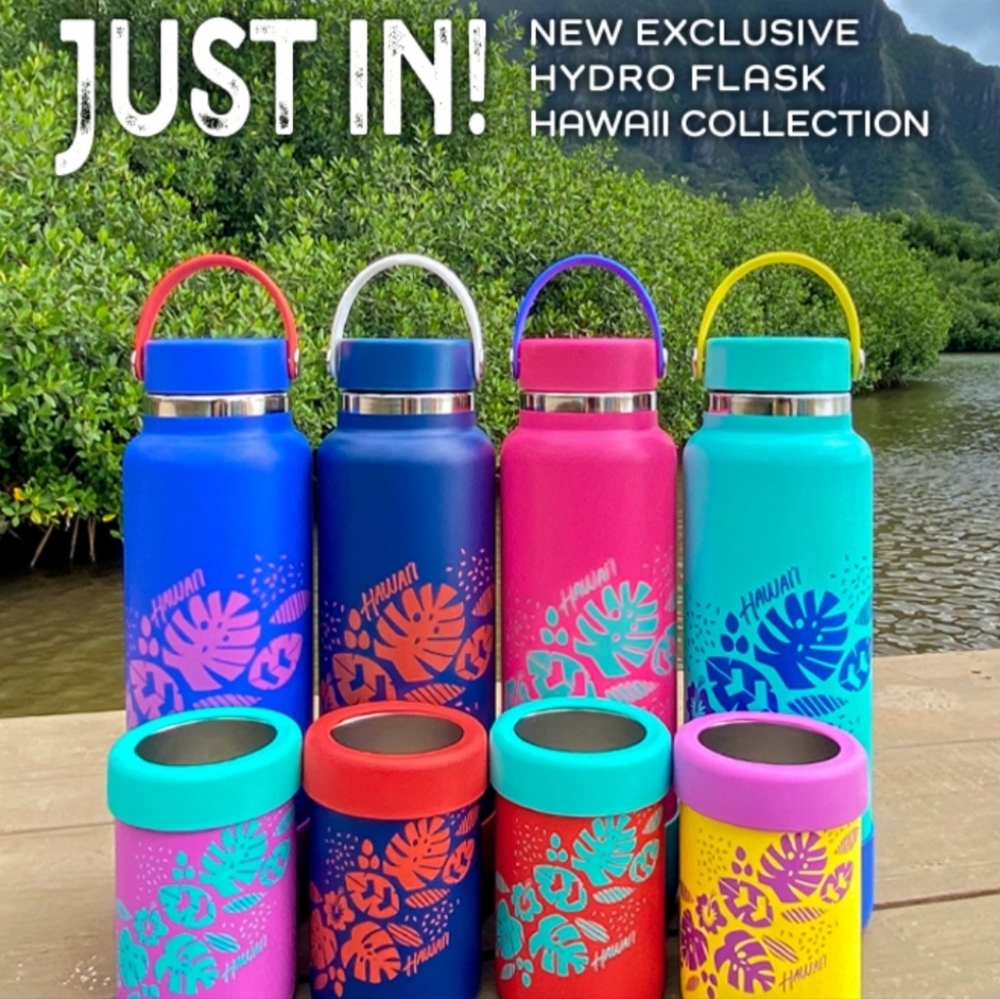 Hydro Flask Limited Edition Hawaiian Cobalt Wide Mouth Flex Cap 40oz Bottle - Picture 5 of 7